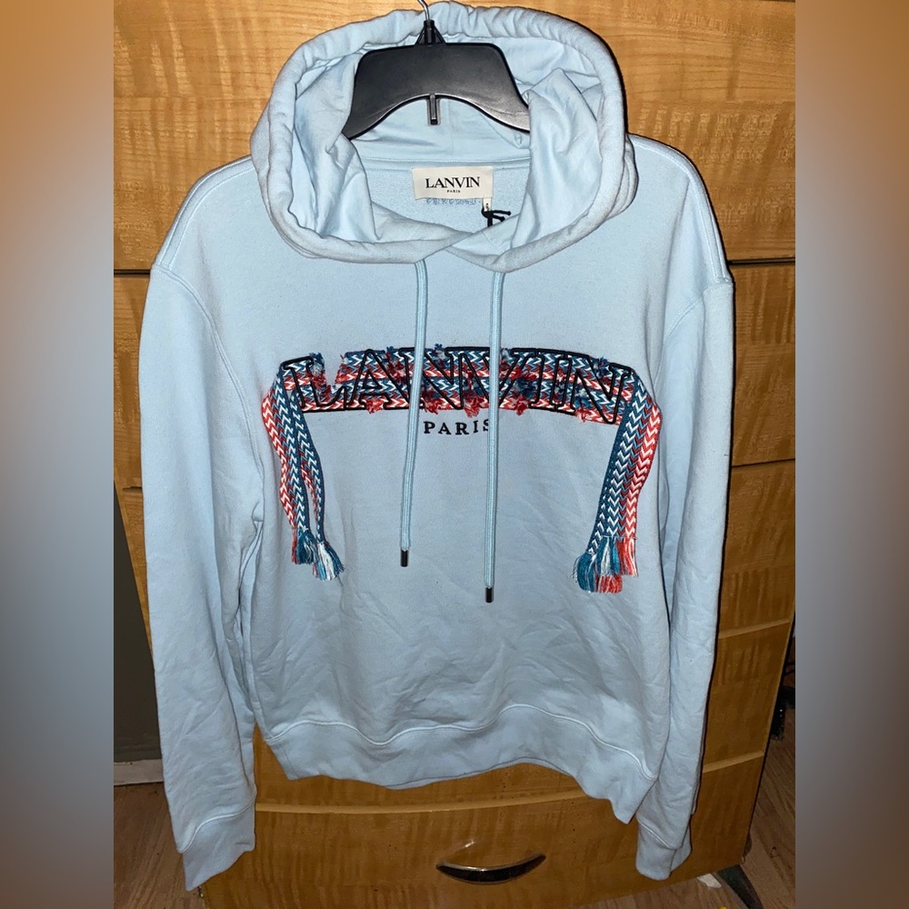 Lanvin Hoodie Embroidered With Lace Curb